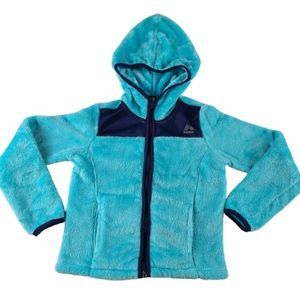 RBX soft Fleece Turquoise & Navy Hooded Zip Up Jacket, Size M (5/6)